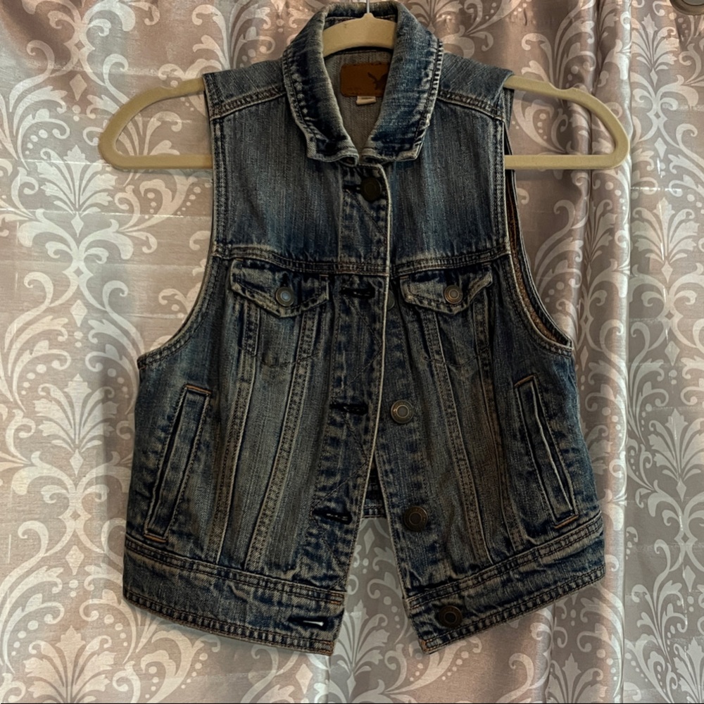 American Eagle Outfitters Blue Jean Vest